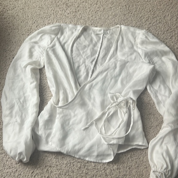 Reformation White Alaina Wrap Top Size Small - Picture 2 of 2